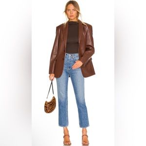 GRLFRND Karolina High Rise Straight Crop Jeans New